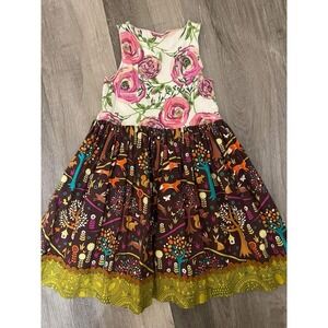 Matilda‎ Jane Platinum Size 8 Sara Dress Floral Foxes Animals